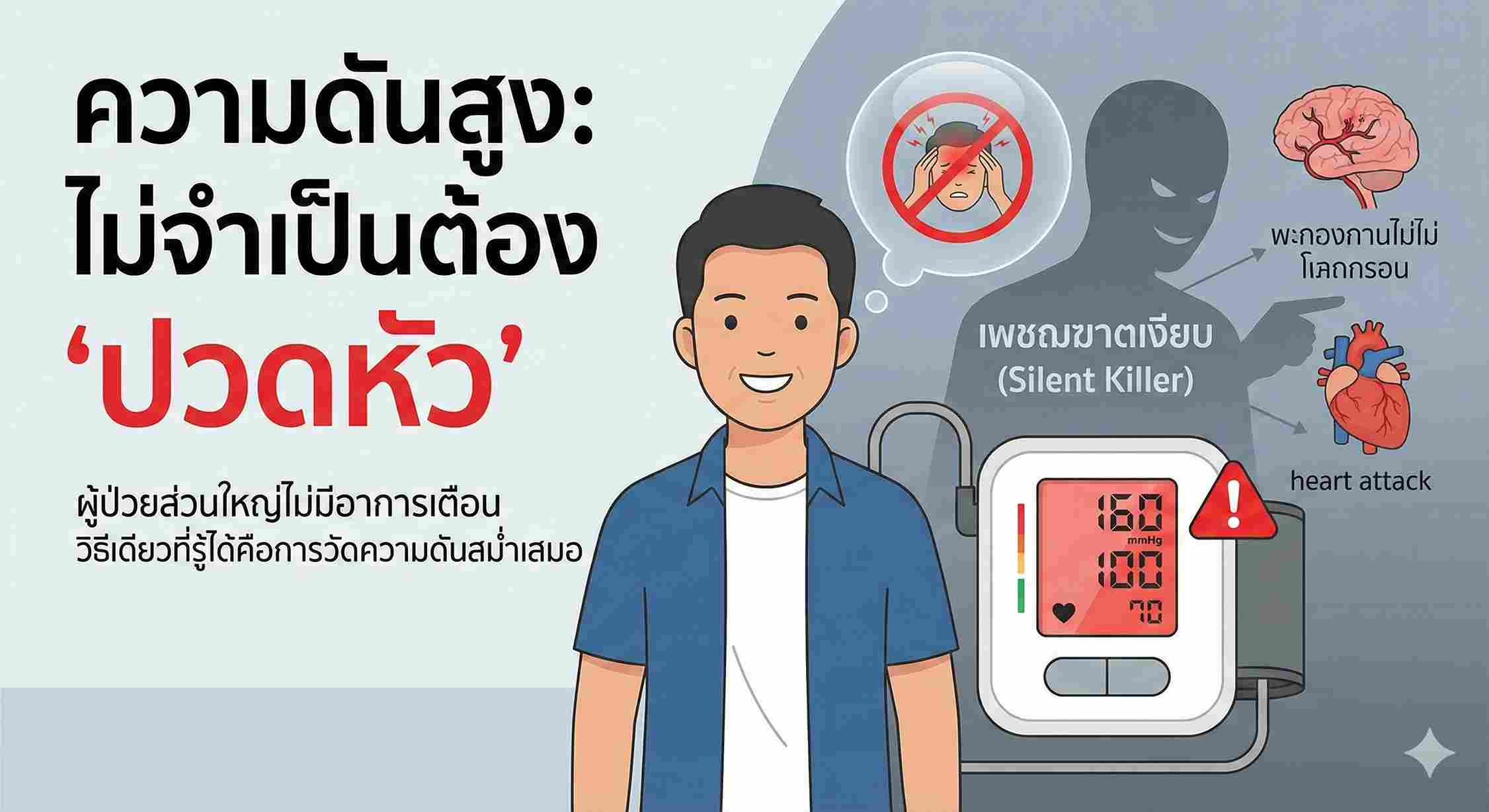 ความดันสูงไม่จำเป็นต้องปวดหัว