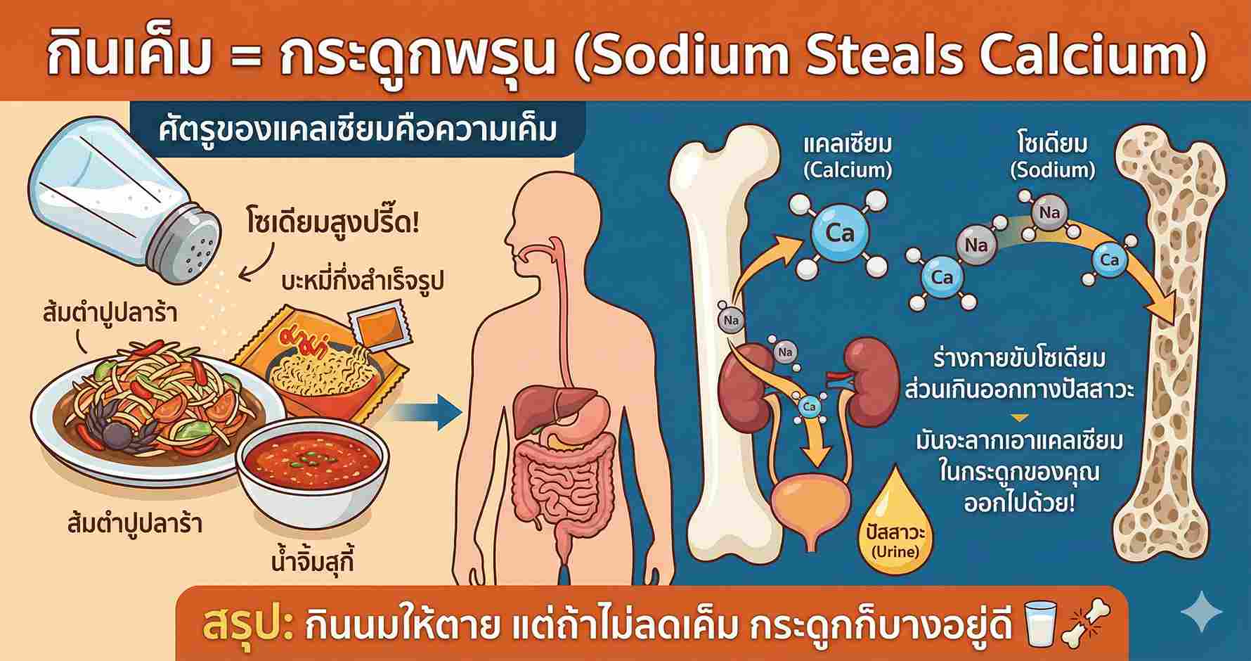 กินเค็มกระดูกจะดีจริงหรอ เบต้าเเคลโปรพลัส ช่วยเสริมกระดูก