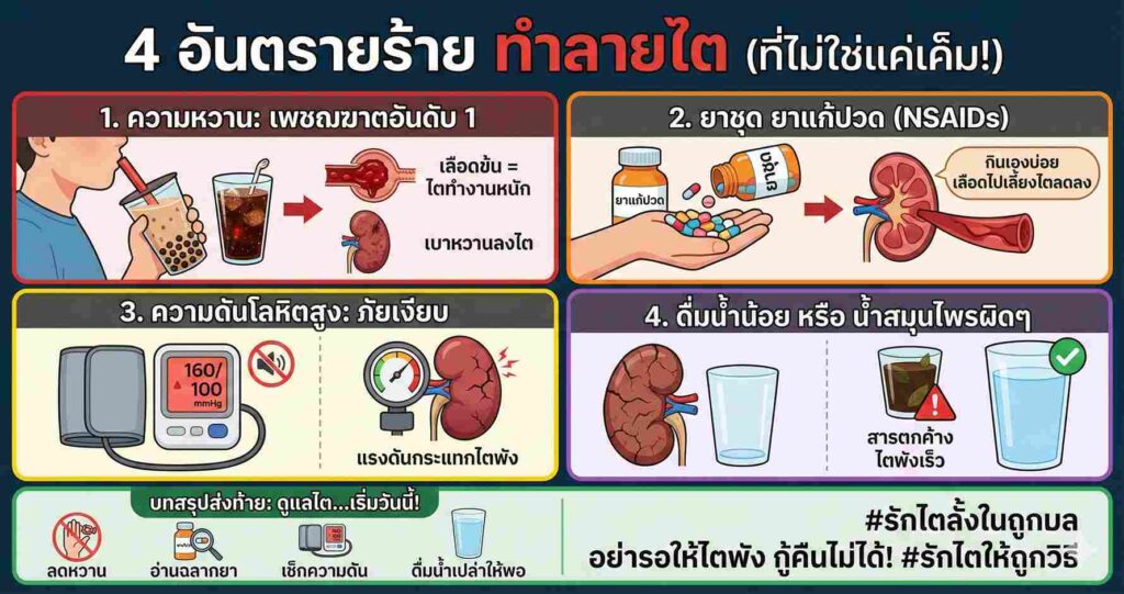 โรคไตไม่ใช่เเค่กินเค็ม ไม่กินเค็มแต่กินแบบนี้ก็เสี่ยง